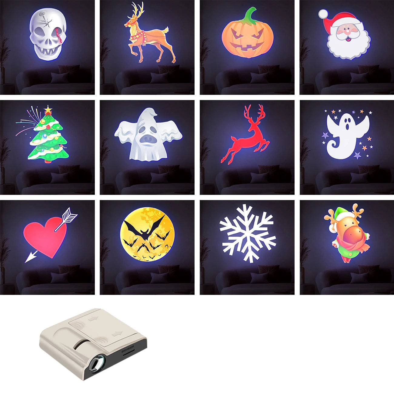 Planet Projection Lamp with 16 Film Sheets Photo Earth Sun Galaxy LED Light Halloween Projector Novelty Atmosphere Light Party