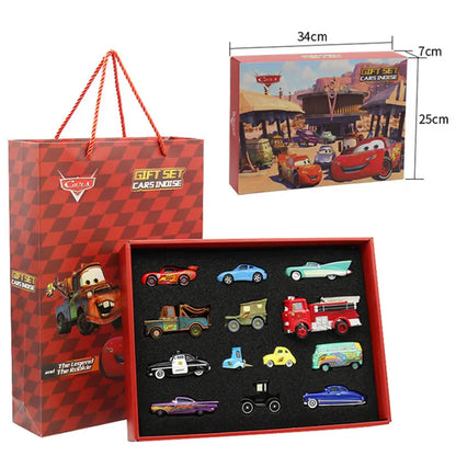 Disney Pixar Cars McQueen Mater Mack Uncle Truck Alloy Diecast Car 1:55 Model Radiator Springs Town 15/13/8 Pcs Car Boxes Gift