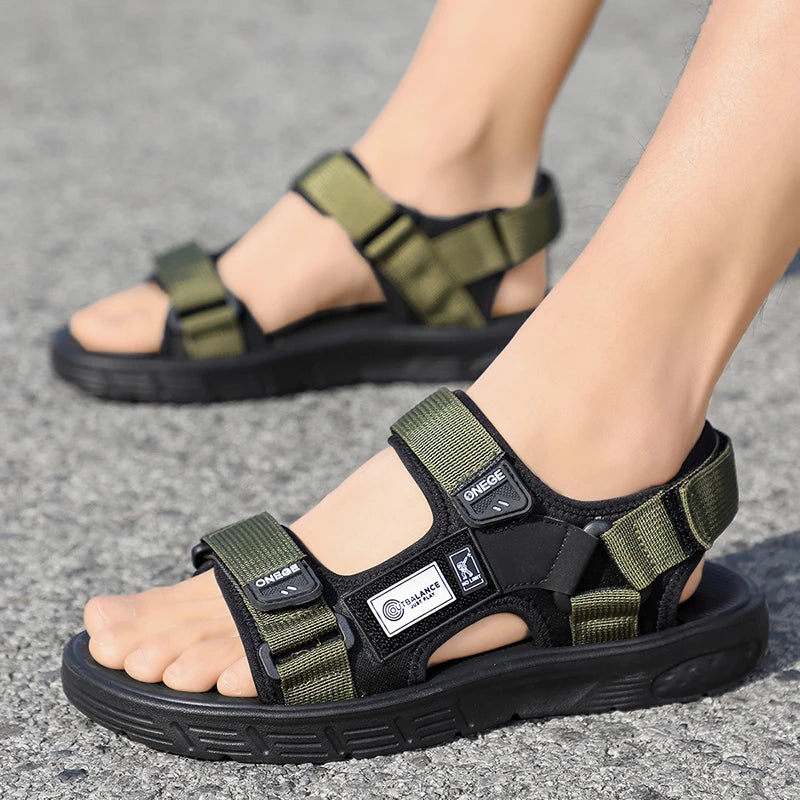 A Pair of Men's New Summer Casual Shoes, Fashionable Sports Trendy Wear-Resistant Sandals, Cool Beach Shoes