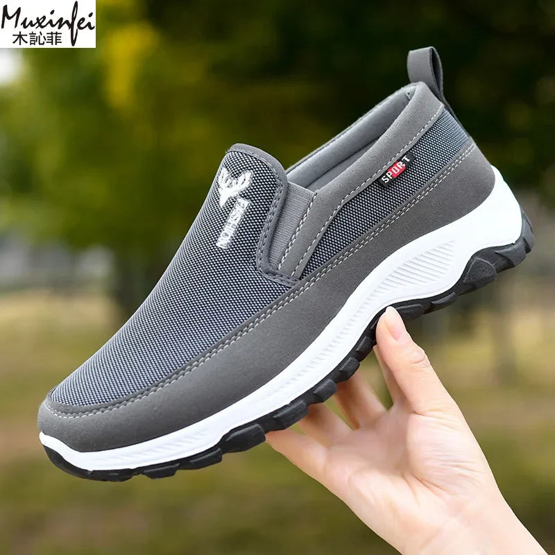Men Running Hiking Sneakers Breathable Orthopedic Travel Plimsolls Slip On Comfortable for Outdoor Activity Hiking Walking
