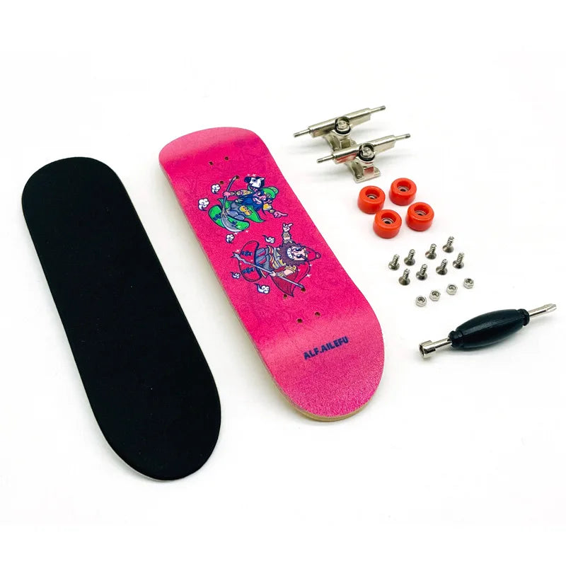 Creative Mini Finger Skateboard Fingerboard Colourful Skatepark Maple Double Rocker Sport Bearings and Palm Slide Board