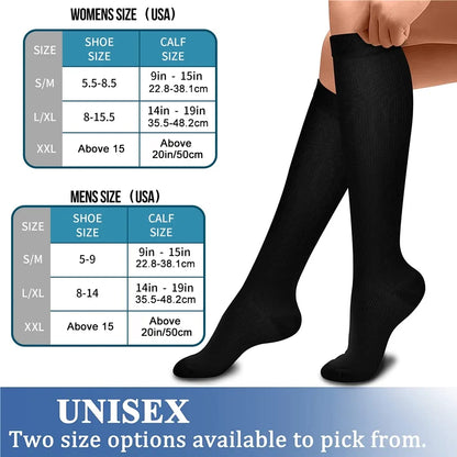 1Pair Copper Fiber Compression Socks Men's Women's Outdoor Sports Socks Happy Interesting Nylon Varicose Veins Diabetes Fitness