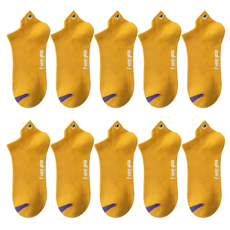 5/10 Pairs Man Short Socks Ankle Boat Socks Breathable Casual Athletic Socks Women Summer Thin Low-Cut Male Socks