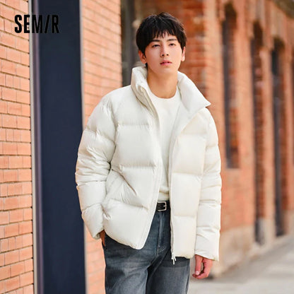 Semir Down Jacket Men Women 2024 Winter New Light Short Coat Three-Proof Thermal Puffer Coat Couple Top Trendy Down Jacket
