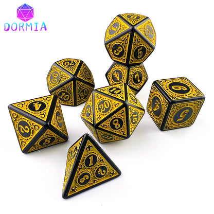 Dice Games TRPG DND Dice Set Most POP Multi Colours Amazing Retro Font Style And Pattern For Souvenirst Entertainment Board Game