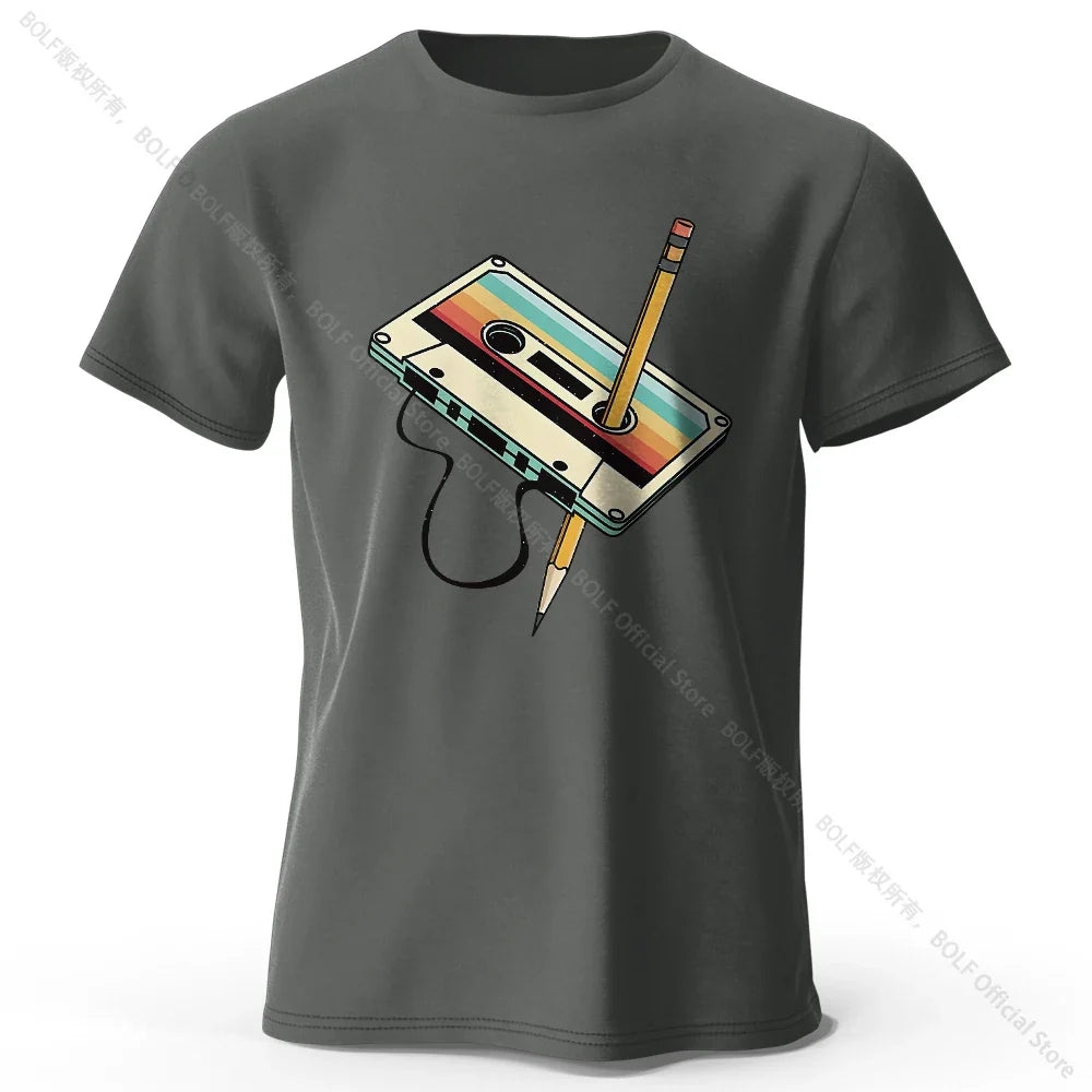 Men's Summer Essential 100% Cotton Printed T-Shirt, Soft & Breathable Round Neck Short Sleeve Tee, Unisex Casual Wear