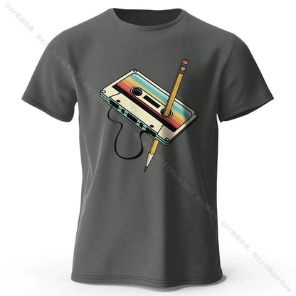 Men's Summer Essential 100% Cotton Printed T-Shirt, Soft & Breathable Round Neck Short Sleeve Tee, Unisex Casual Wear