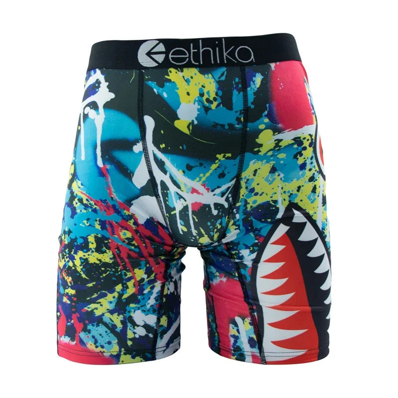ETHIKA 1Pcs Men Underwear Sexy Boxershorts Breathable Mens Trunks Plus Size S-3XL Man Swimming Underpants Men's Panties Boxers