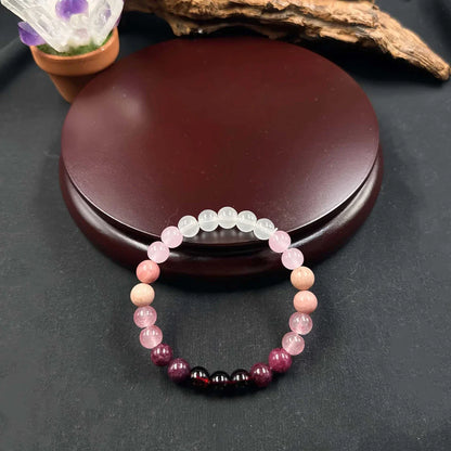 Pink Amethyst Bracelet Cubic Self Love Braclet Couple Love Gifts Beautiful Jewelry Real Natural Stone Beaded Bangles Handmade