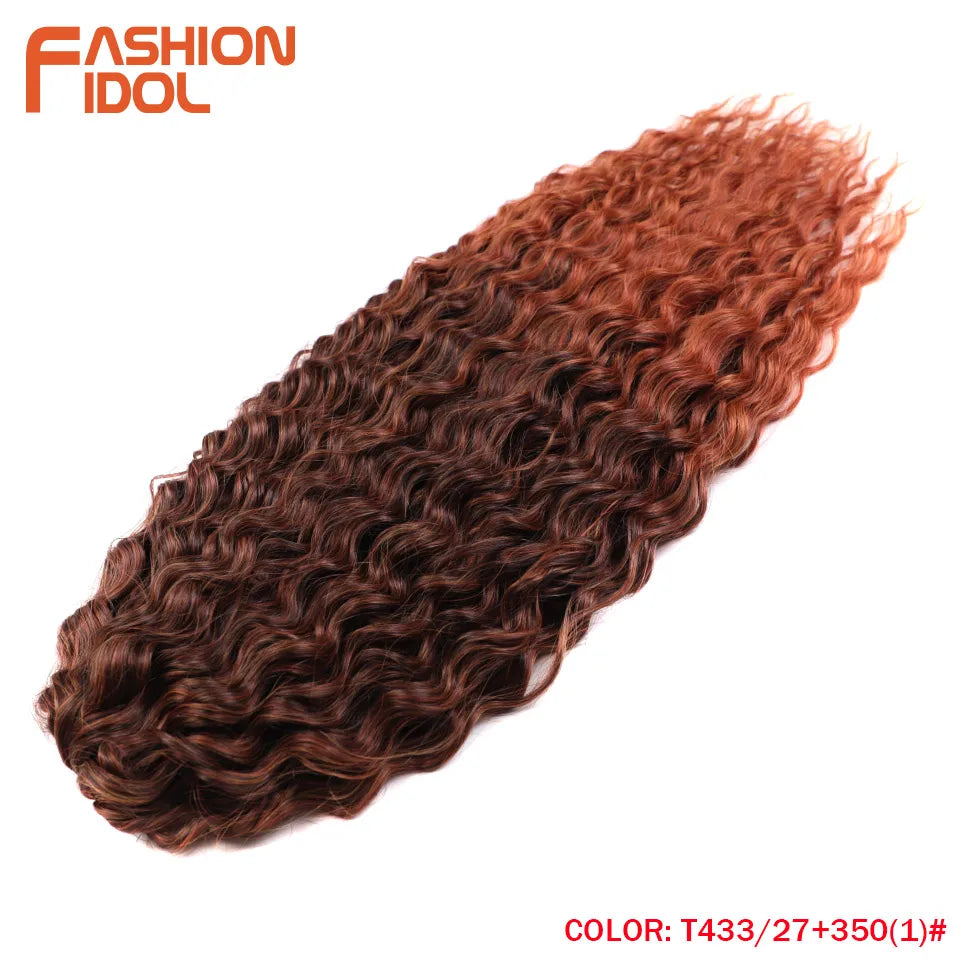 Ariel Hair Synthetic Twist Crochet Curly Hair 24 Inch Water Wave Braid Hair Ombre Blonde Brown Deep Wave Braiding Hair Extension