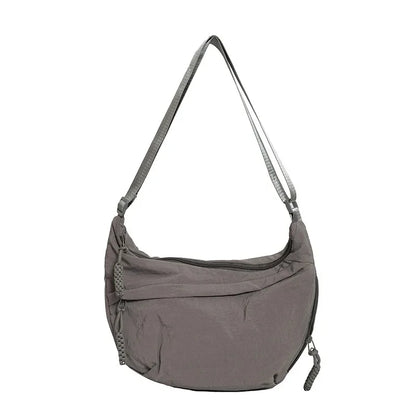 Solid color trendy shoulder bag, personalized multifunctional canvas bag, daily minimalist dumpling bag