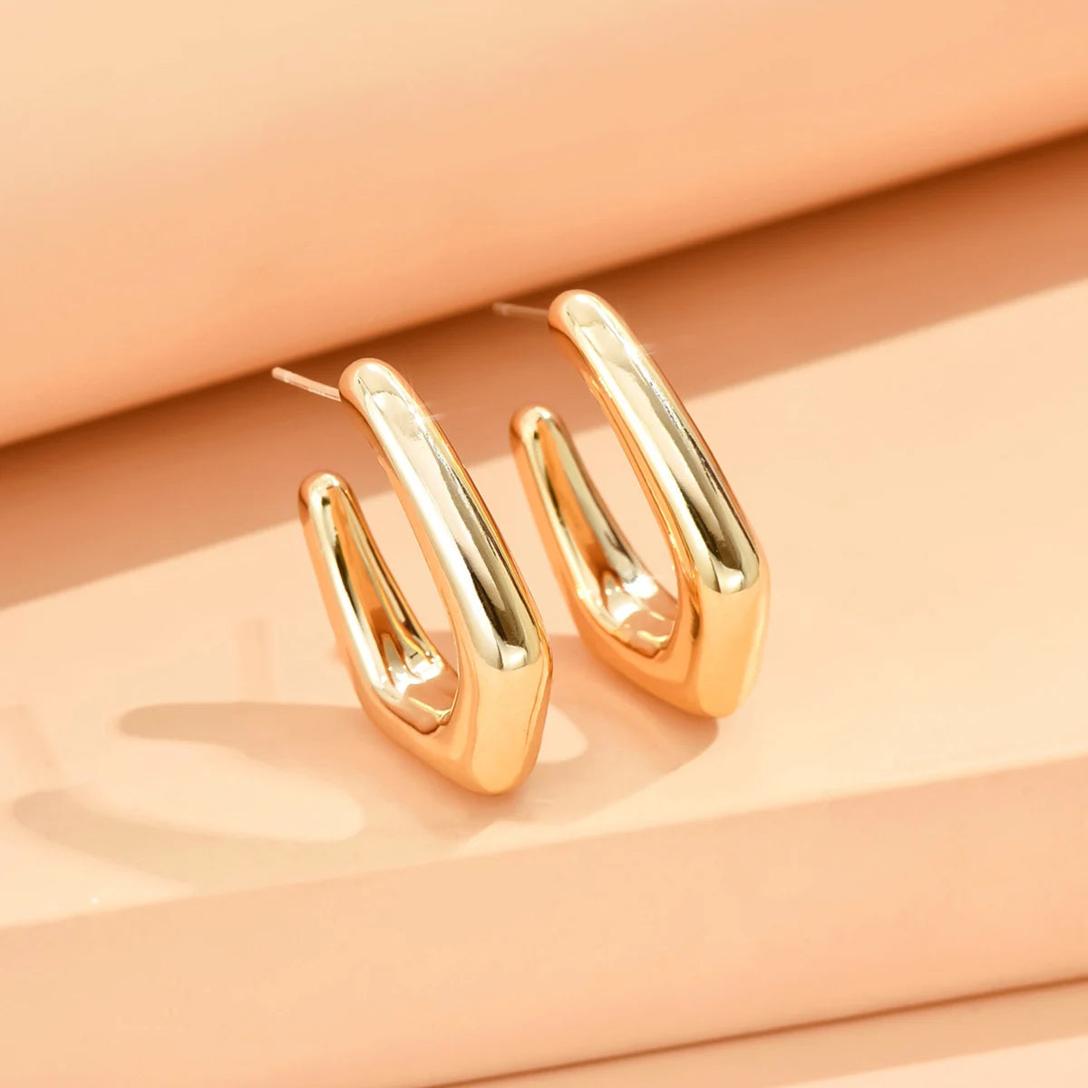 серьги Geometric Irregular Metallic Color Earrings for Women 2024 Minimalist Style Personality Earrings Trendy Jewelry Gift