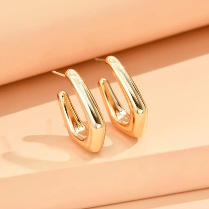 серьги Geometric Irregular Metallic Color Earrings for Women 2024 Minimalist Style Personality Earrings Trendy Jewelry Gift