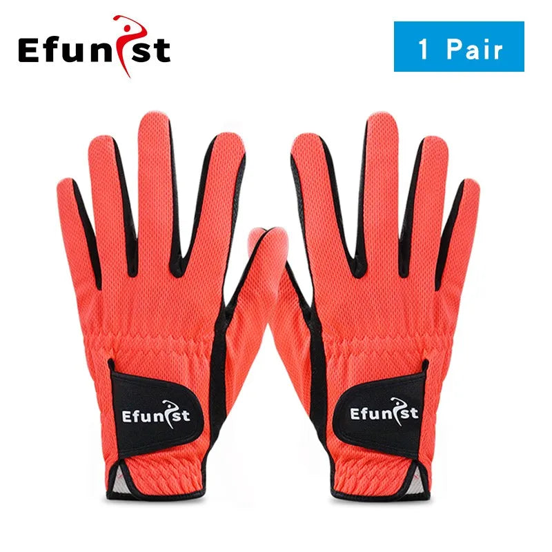 Men's Golf Glove Micro Soft Fiber Breathable 1 Pair or Worn on Left/Right Hand With Magic Tape Elastic band 5 Colors Golf Golves