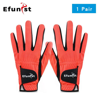 Men's Golf Glove Micro Soft Fiber Breathable 1 Pair or Worn on Left/Right Hand With Magic Tape Elastic band 5 Colors Golf Golves