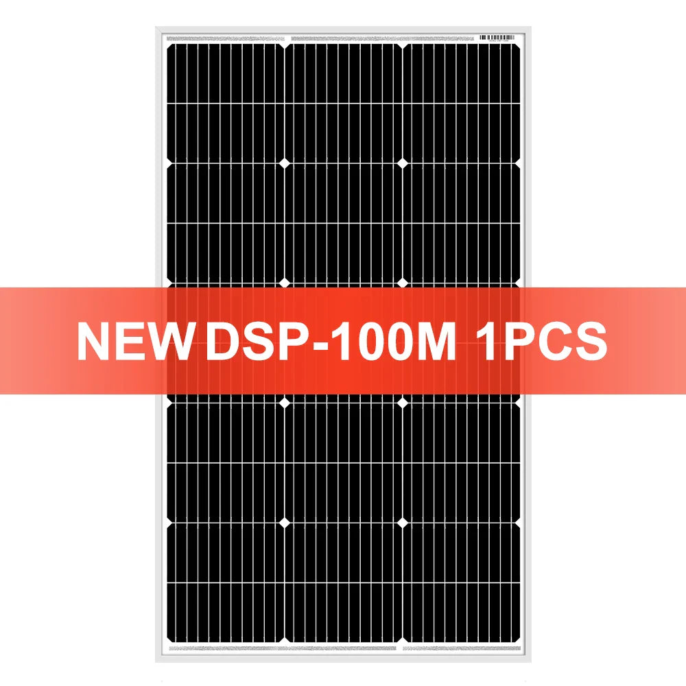 DOKIO 18V 100W Rigid Solar Panel China 18V Monocrystalline Silicon Waterproof Solar Panel Charging 12V #DSP-100M Camping/Home/RV