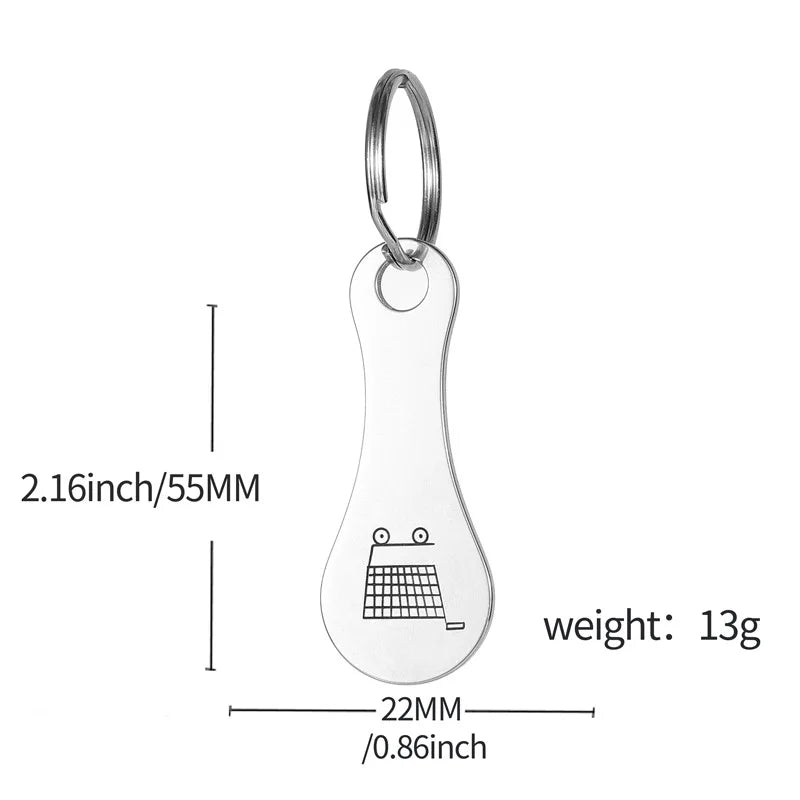 1Pcs Cart Shopping Token Trolley Key Keychain Coin Quarter Grocery Supermarket Holder Keyring Metal Ring Change Unlock Coins