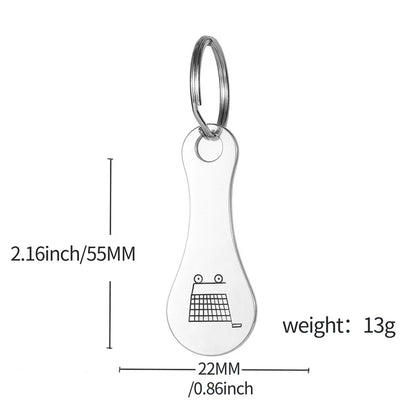 1Pcs Cart Shopping Token Trolley Key Keychain Coin Quarter Grocery Supermarket Holder Keyring Metal Ring Change Unlock Coins