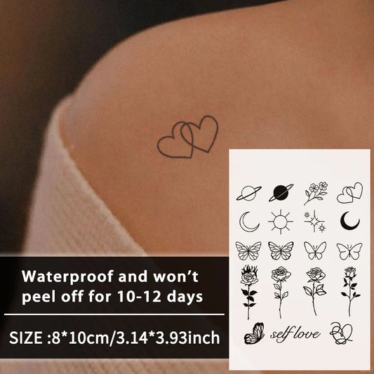 1Pc Small Pattern Waterproof Temporary Tattoo Stickers, Long-lasting Waterproof for One to Two Weeks, For Arm, Leg.