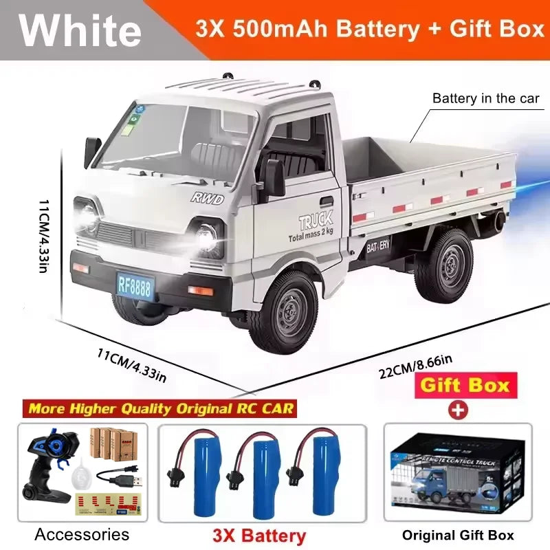 Neues ferngesteuertes Auto KF21 1:16, 2,4 GHz, simuliert Drift- und Kletter-Trucks mit Sprühnebel und LED-Leuchten, Spielzeug für Kinder und Jungen, Geschenk 