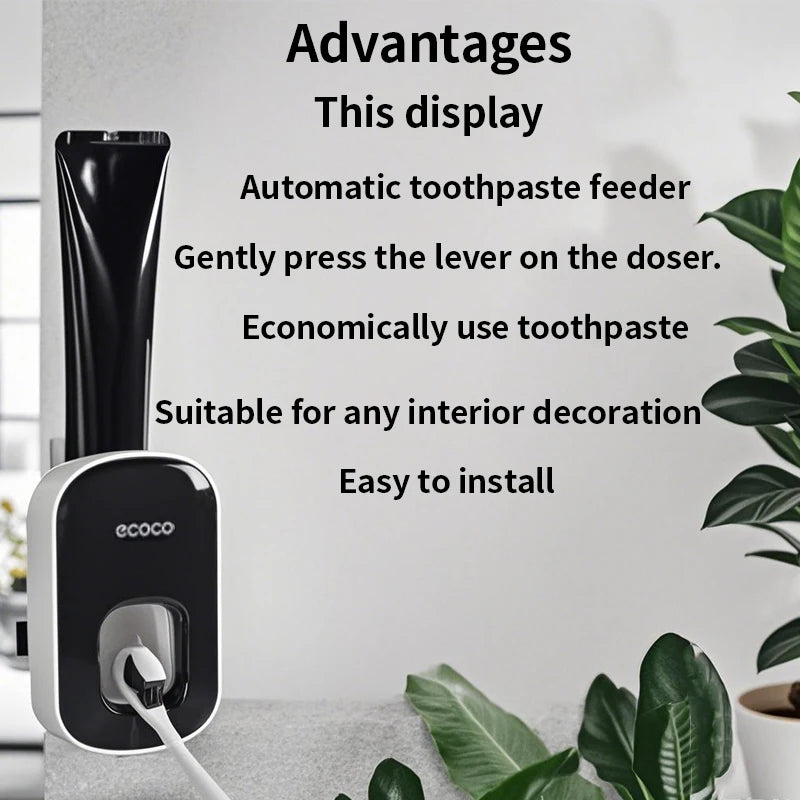 1/2 black and white household non porous automatic toothpaste squeezing machine for artificial products, suction wall extruder