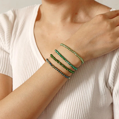 Fashionable 4 Piece Beaded Bracelet Set for Women Colored Crystal Glass Multi-Layered Beaded Bracelet Women's Charm Bracelet