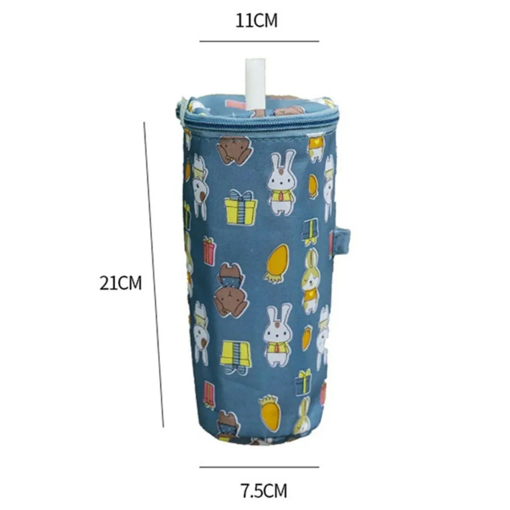 Portable Milk Tea Tote Bag Heat Preservation Bag Carrying Insulated Cup Cover Umbrella Bag Handbag Camping Drinkware Accessories