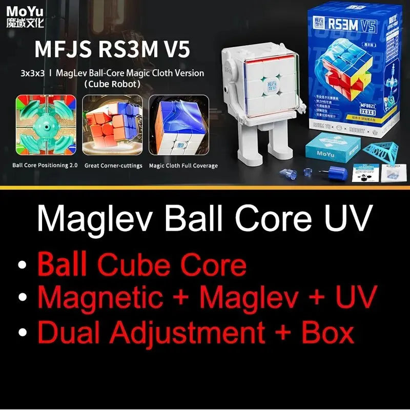 MoYu RS3M V5 3X3 Magnetischer Magic Speed ​​Cube Professionelles Zappelspielzeug RS3 M 2023 V5 Cubo Magico Puzzle 