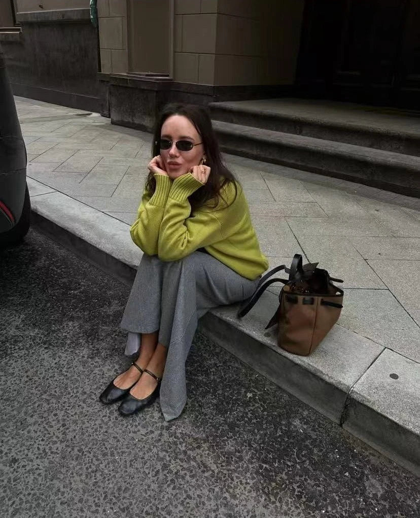 Hirsionsan Basic O Neck Basic Sleeve Sweater Women 2025 Oversized Short Knitted Pullovers Female Casual Thick Warm Soft Tops