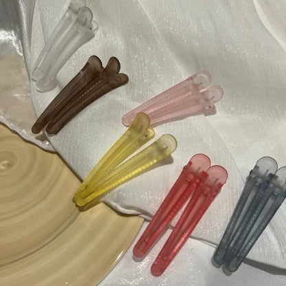 2pcs Colorful Fix Hair Hairpins Frosted Duckbill Clip Fashion Bangs Hairdressing Hair Pins Barrettes Headwear Accessories