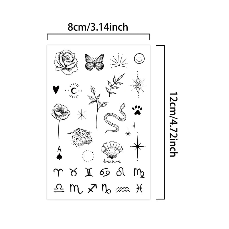 Small Pattern Waterproof Temporary Tattoo Stickers, Long-lasting Waterproof for One to Two Weeks, Finger Tattoos for Women.