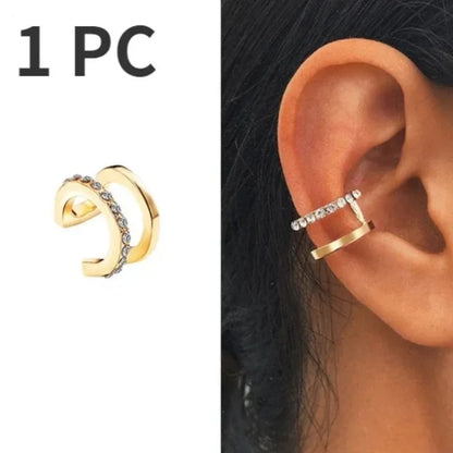 1Pc Hot Sale Cute Metal Leaf Earcuff Clips On Earring for Women Girls, No Fake Piercing Cartilage Earrings Ear Ring Without Hole