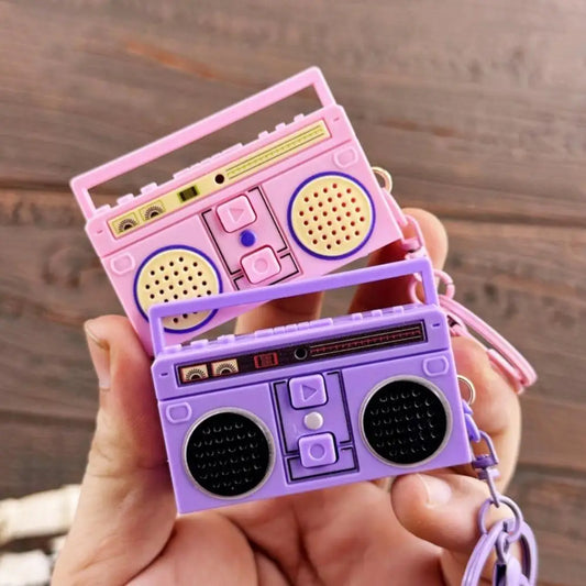 Retro Nostalgic Mini Radio Recorder Keychain Nostalgic Vintage Mini Retro Radio That Can Record Classical Funny Bag Ornaments