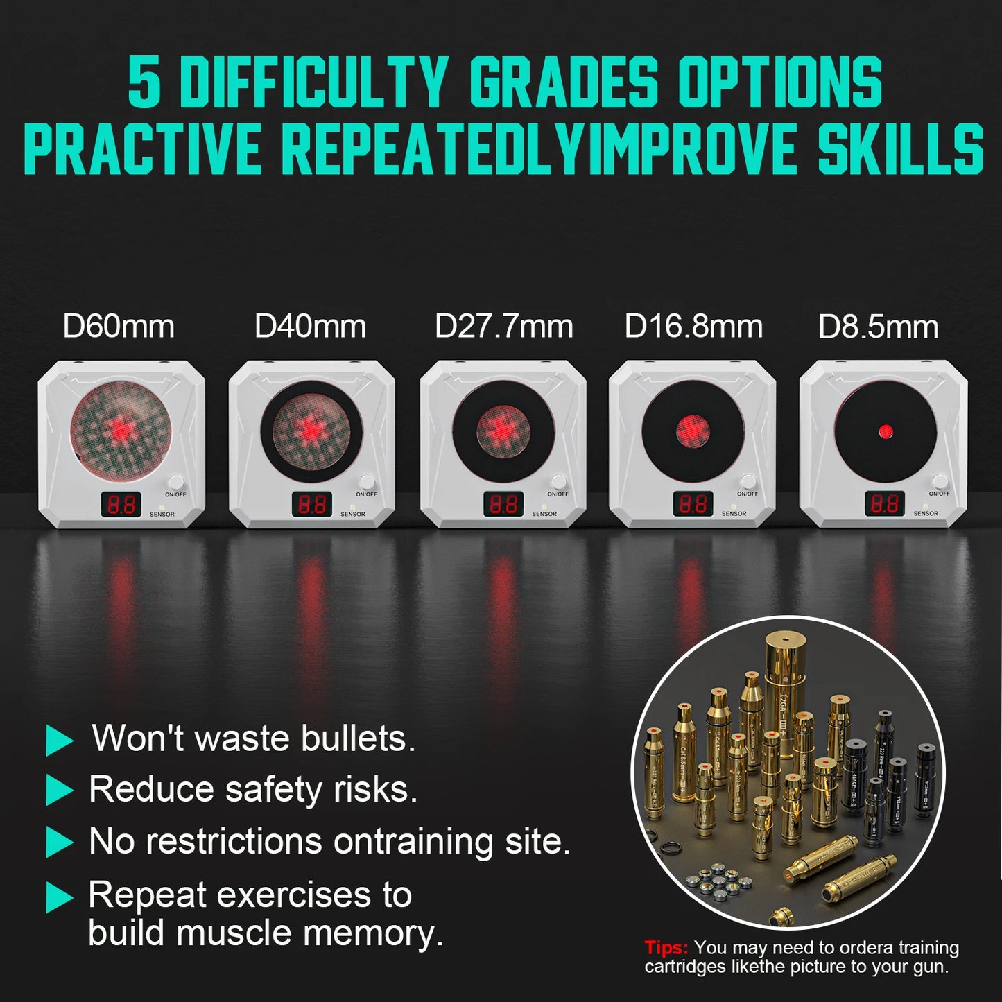 Infrared Induction Electronic Scoring Laser Target Color Sensitive Shooting Practice with Sound Effects Training Toy Equipment
