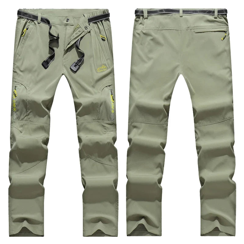 SFABL 5XL Summer Quick Dry Hiking Pants Men Stretch Waterproof Tactical Pants Zipper Pockets Trousers Lightweight Fishing Pants