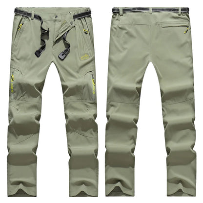 SFABL 5XL Summer Quick Dry Hiking Pants Men Stretch Waterproof Tactical Pants Zipper Pockets Trousers Lightweight Fishing Pants
