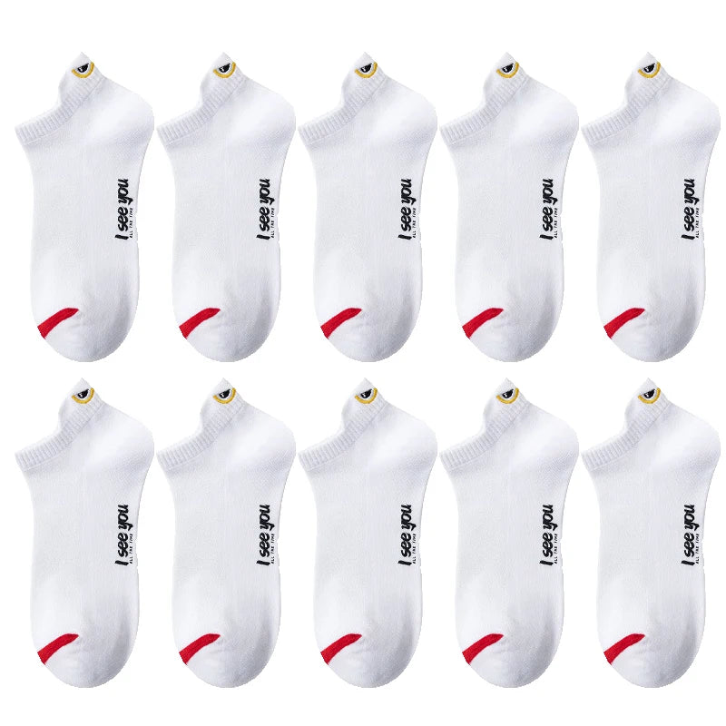 5/10 Pairs Man Short Socks Ankle Boat Socks Breathable Casual Athletic Socks Women Summer Thin Low-Cut Male Socks
