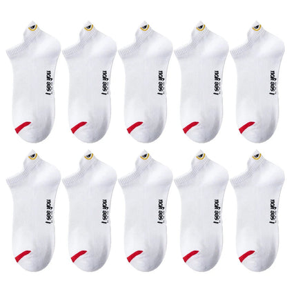 5/10 Pairs Man Short Socks Ankle Boat Socks Breathable Casual Athletic Socks Women Summer Thin Low-Cut Male Socks