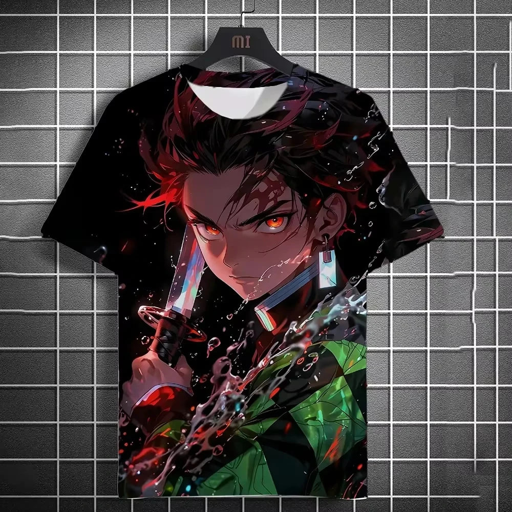 Summer New Men's T-shirt Anime Graphics 3D Printing Women Short Sleeve Summer Fashion Trend Oversized Kid T-shirt Street T-shirt