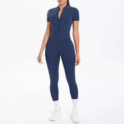 Sexy Backless Bodycon Scrunch Jumpsuit Raises Butt Women Dance Fitness Overalls Push Up  With Chest Cushion Yoga Sport Jump Suit