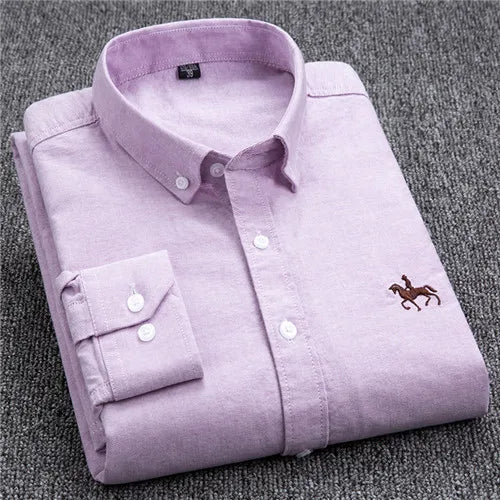 Plus 5XL 6XL Mens Oxford Shirts 100% Cotton Spring Long Sleeve Casual Business Formal Dress Shirt Regular Fit Social Man Clothes