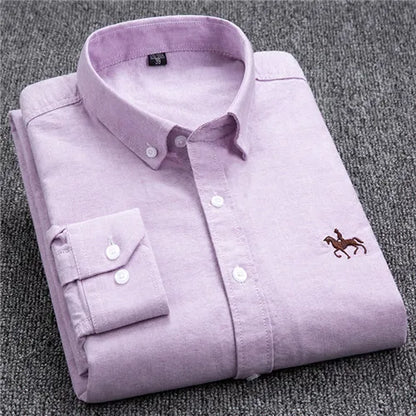 Plus 5XL 6XL Mens Oxford Shirts 100% Cotton Spring Long Sleeve Casual Business Formal Dress Shirt Regular Fit Social Man Clothes