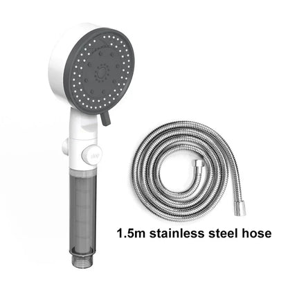 10 Spray One Touch Stop Filtered Shower Head High-Pressure Handheld Water Saving Showerhead Fall Resistance Bath Shower Nozzle