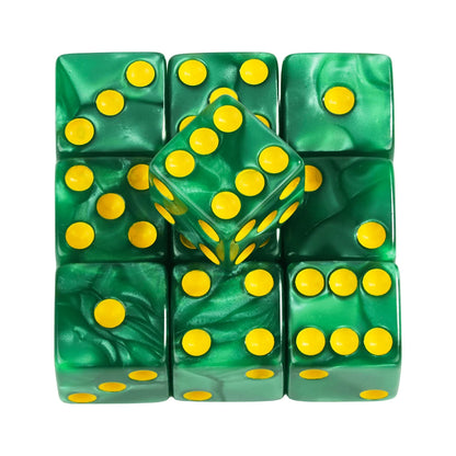 Marble D6 Game Dice 10PCs Square Corner 16MM Math Entertainment Acrylic Gambling Tool Dice