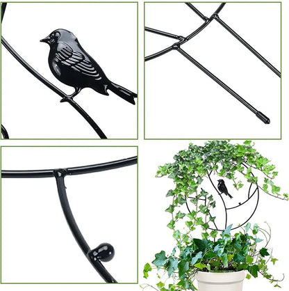 1Pc Garden Plant Support Stake Stand Round Vine Climbing Rack Ironheart-Shaped Flower Plant Trellis Support Frame Garden Decor