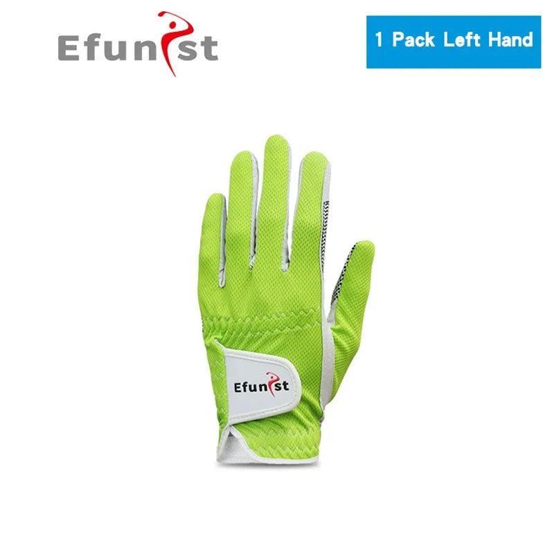 Men's Golf Glove Micro Soft Fiber Breathable 1 Pair or Worn on Left/Right Hand With Magic Tape Elastic band 5 Colors Golf Golves