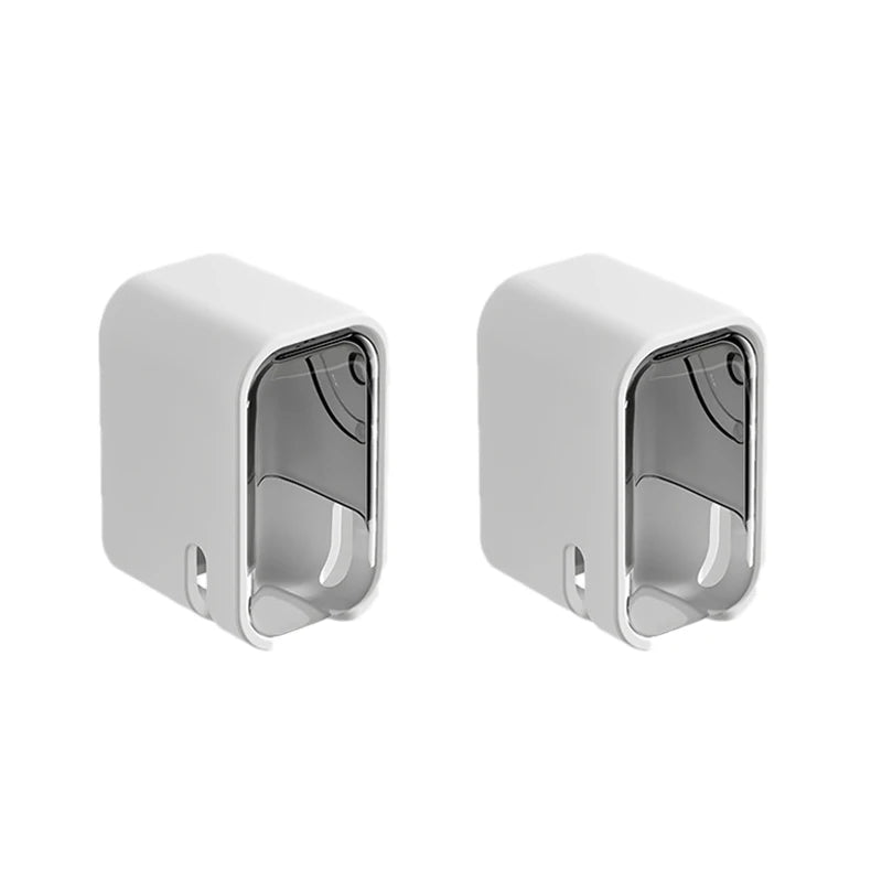 2PCS Toothbrush Holder Flip-top Wall Mounted Toothbrush Rack Dustproof Toothbrush Storage Box Bathroom Electric Toothbrush Shelf