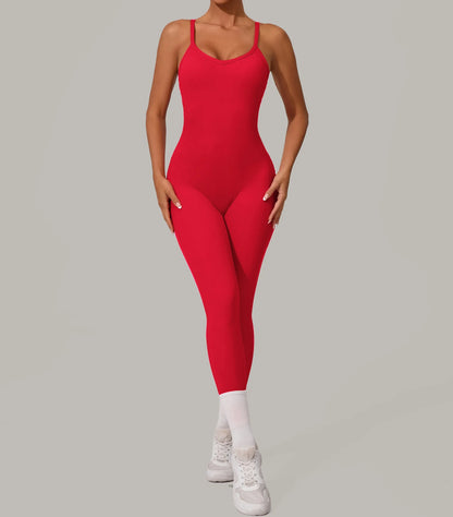 Sexy Hollow Cross Backless Sporty Tight Jumpsuit Woman Sportswear Summer One Pieces Outfit Gym Fitness Overalls Yoga Jump Suit