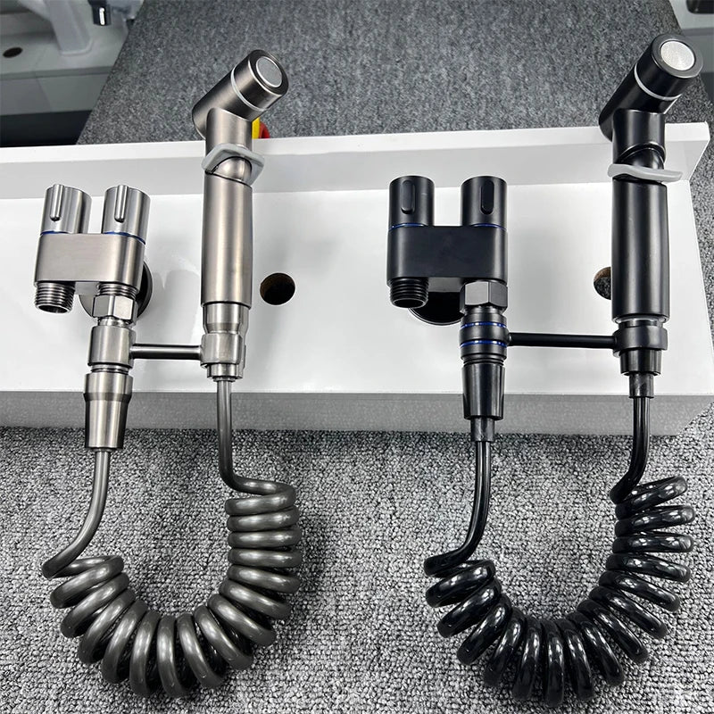 Bathroom Toilet Flushing Spray Gun Household Pressurized Toilet Washer Bidet Sprayer Toilet High Pressure Portable Shattaf Set