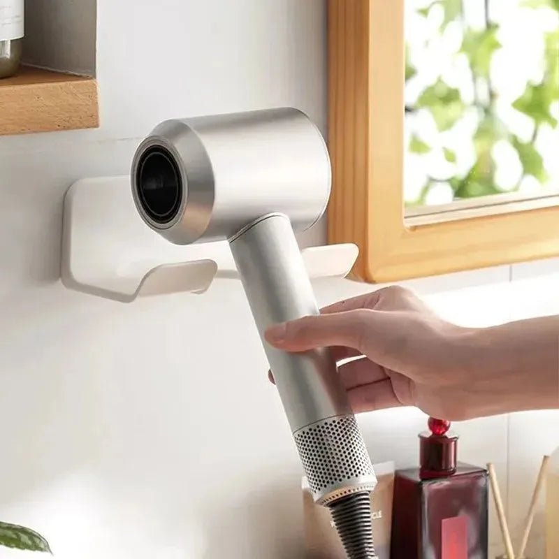 Hair Dryer Holder Wall Bathroom Shelf Without Drilling Plastic Hair Dryer Stand with Storage Box Toilet Blower Holder Shelf
